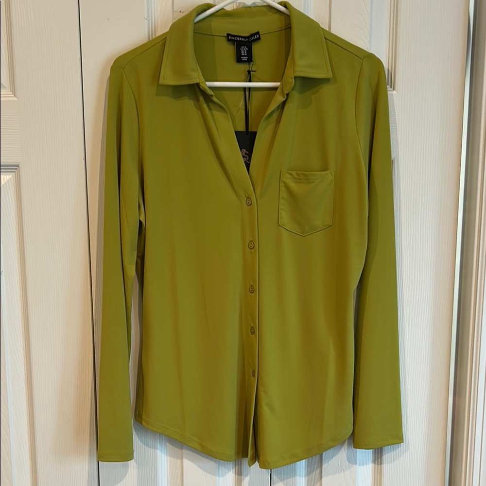 Green Long Sleeve Button Down Shirt